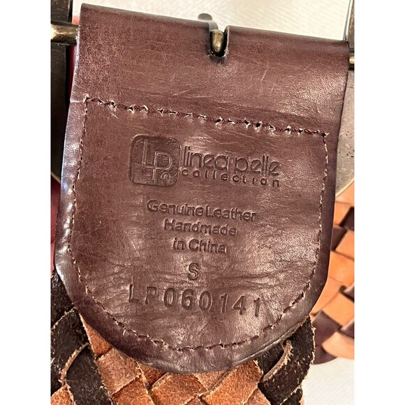 Linea Pelle BOHO Braided Leather With Statement Brass Belt‎ Buckle Small - Picture 3 of 7